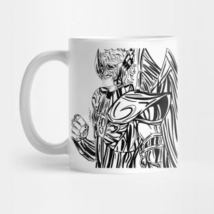 Aioros the Sagittarius saint ecopop anime ink portrait Mug